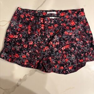 French Connection Women's Cuffed Tomato Red Shorts Cotton Blend Size 14